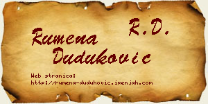 Rumena Duduković vizit kartica